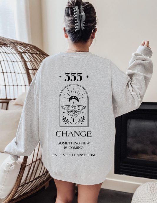 555 Angel Number Butterfly 2 Crewneck