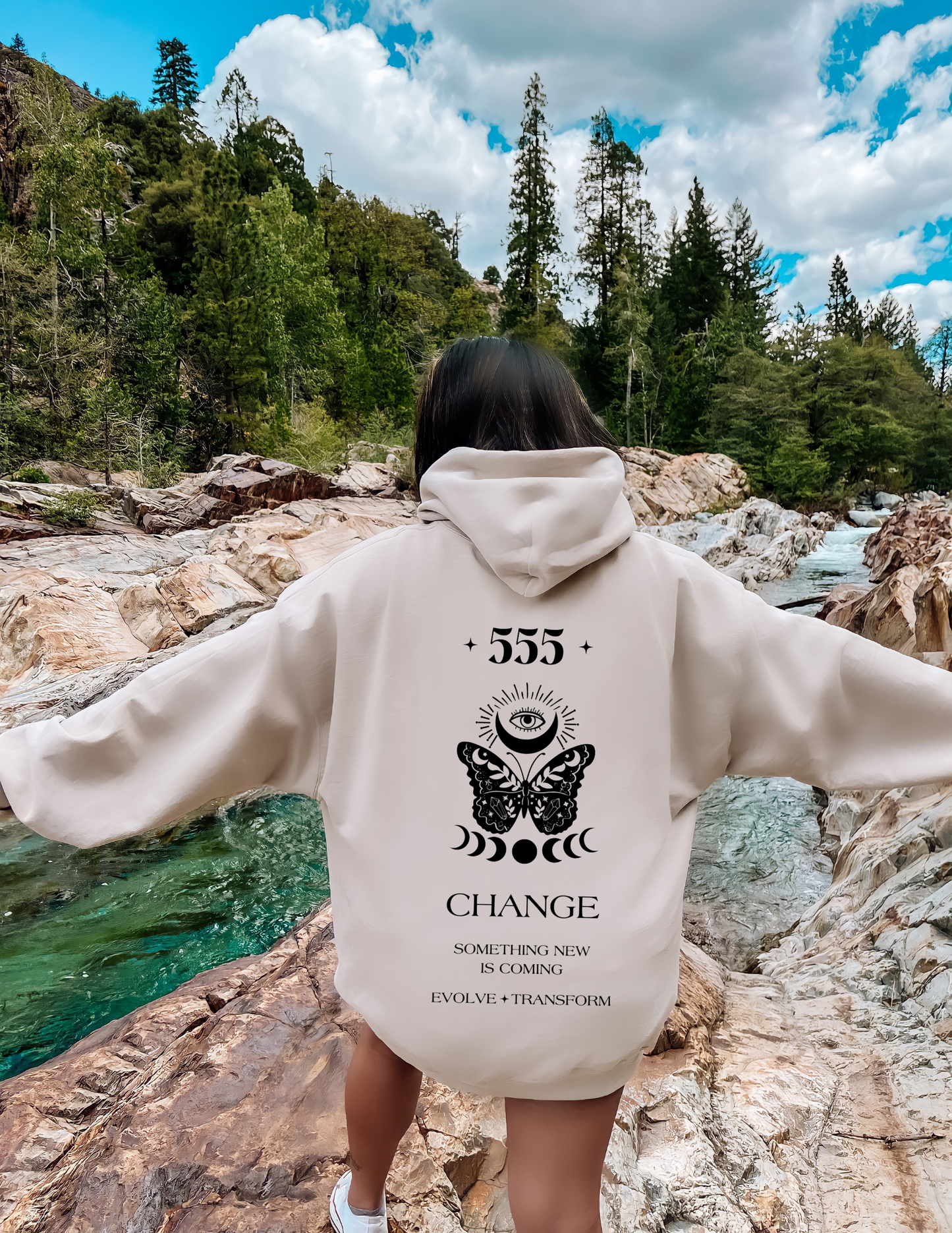 555 Angel Number Butterfly 1 Hoodie