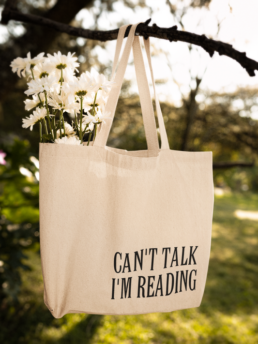 Can't Talk I'm Reading Zipper Tote Bag