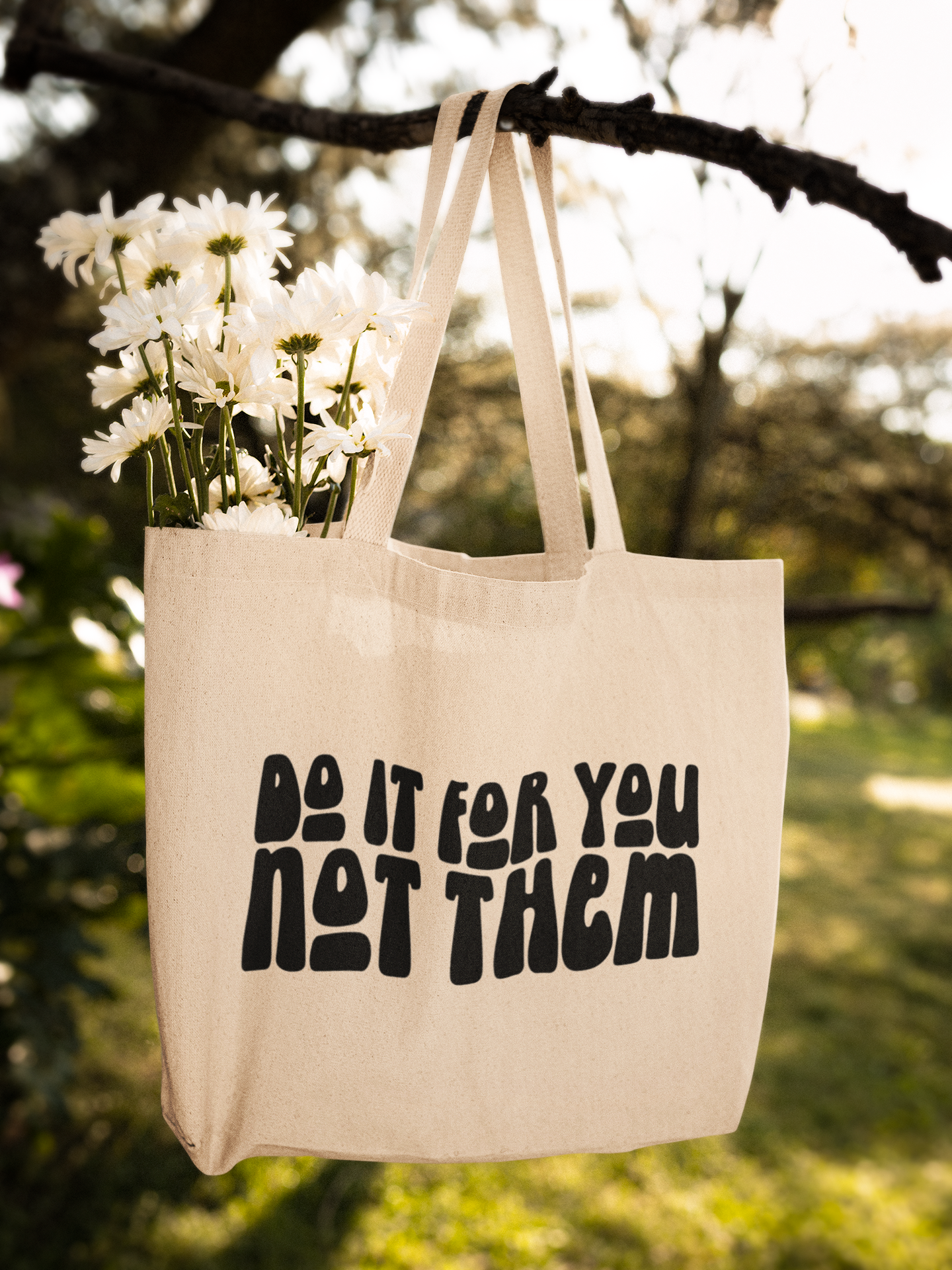 Do It For You Not Them Block Letters Zipper Tote Bag