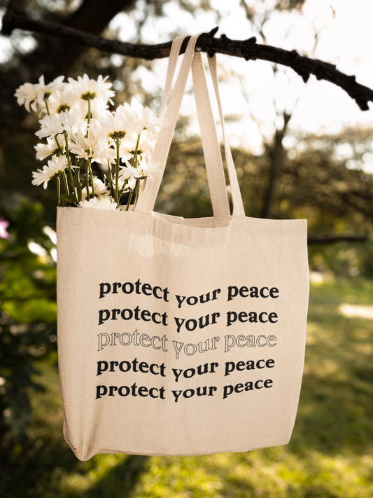 Protect Your Peace Layered Zipper Tote Bag