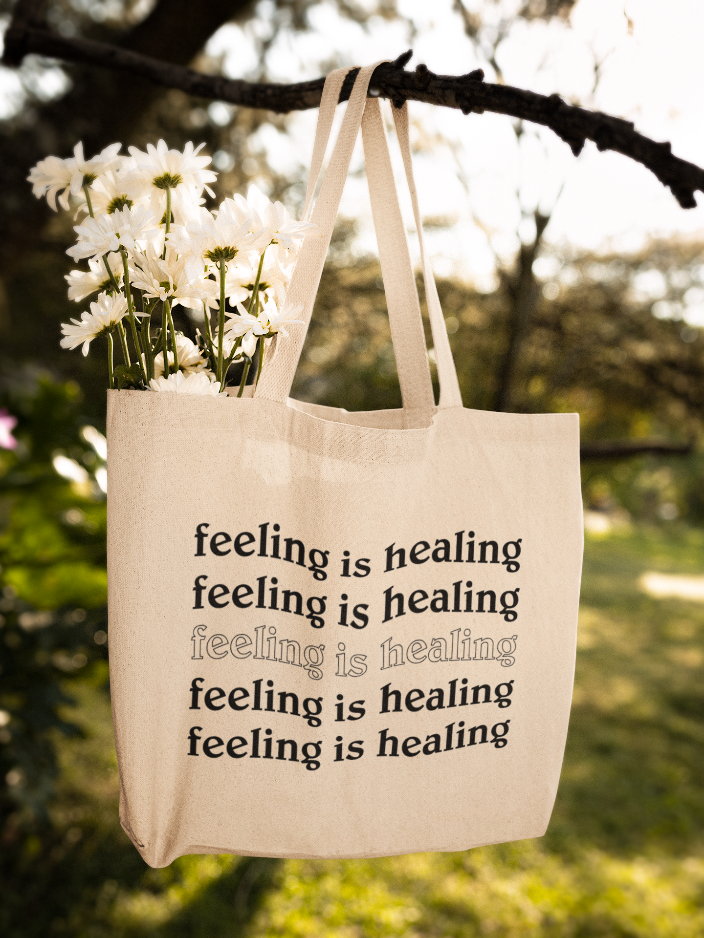 Feeling is Healing Layered Zipper Tote Bag