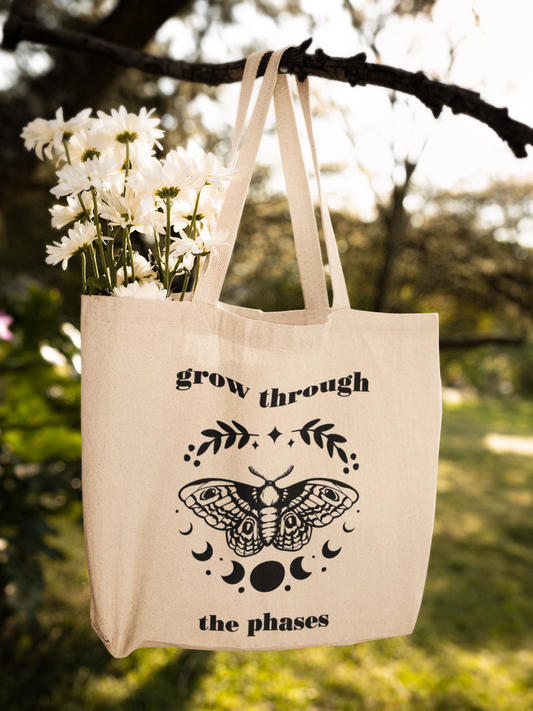 Grow With the Phases Zipper Tote Bag