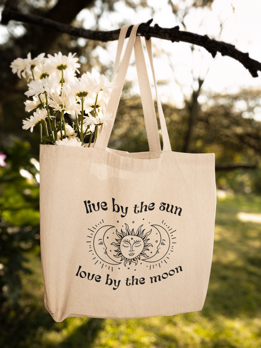 Live By The Sun Love By The Moon Zipper Tote Bag