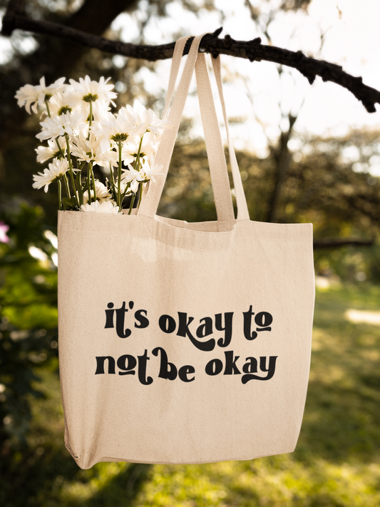 It's Okay to Not Be Okay Retro Zipper Tote Bag