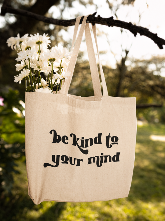 Be Kind to Your Mind Retro Zipper Tote Bag