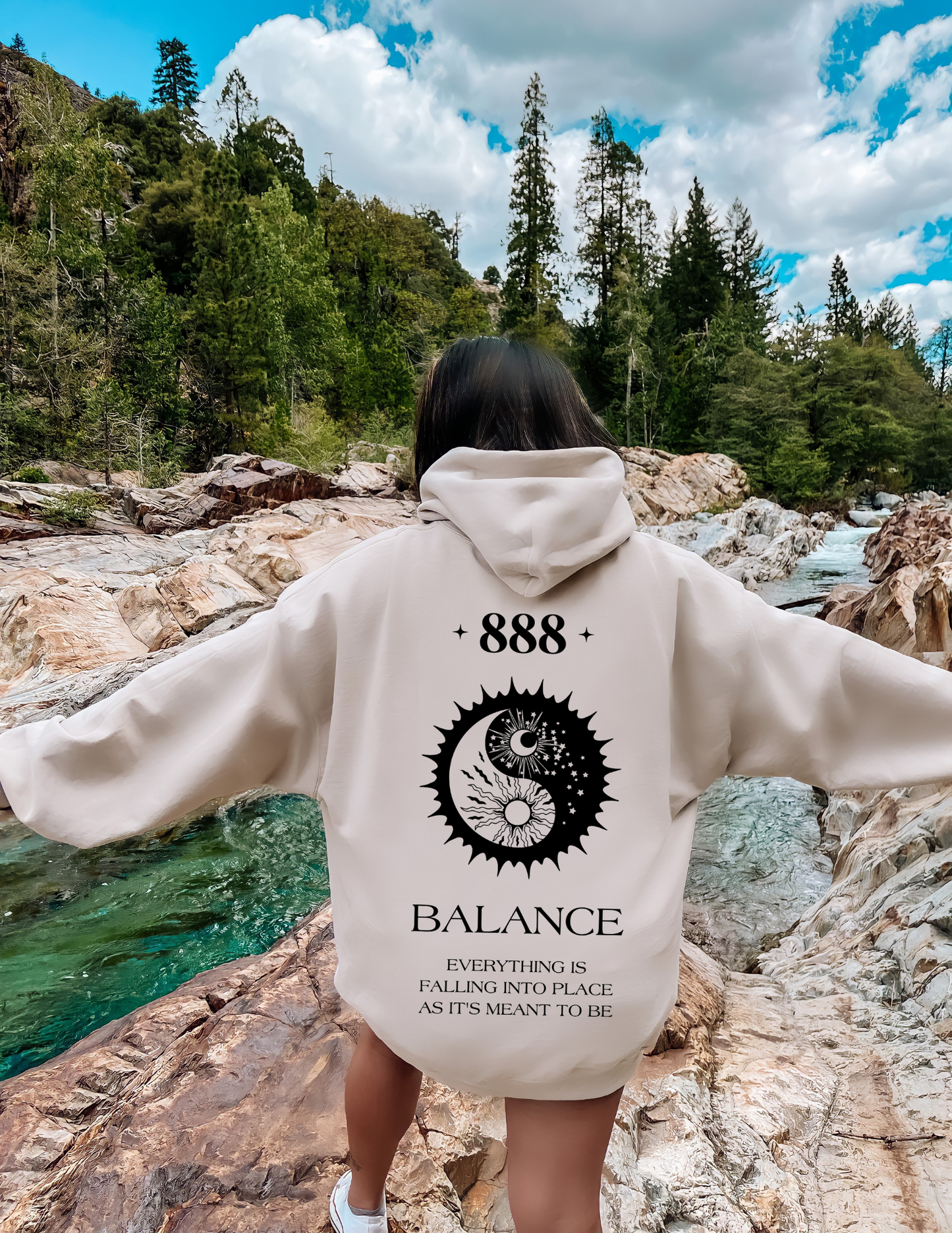 888 Angel Number Yin and Yang Hoodie