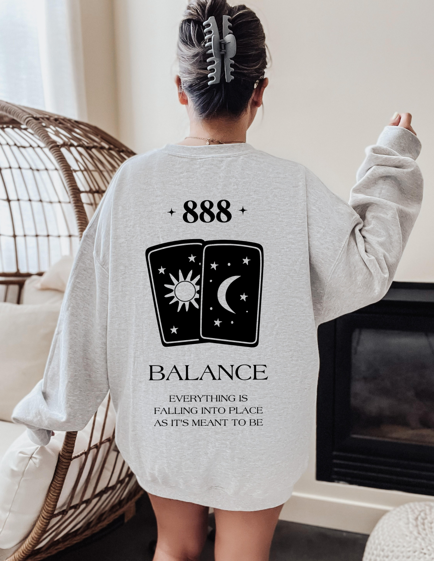 888 Angel Number Tarot Cards Crewneck