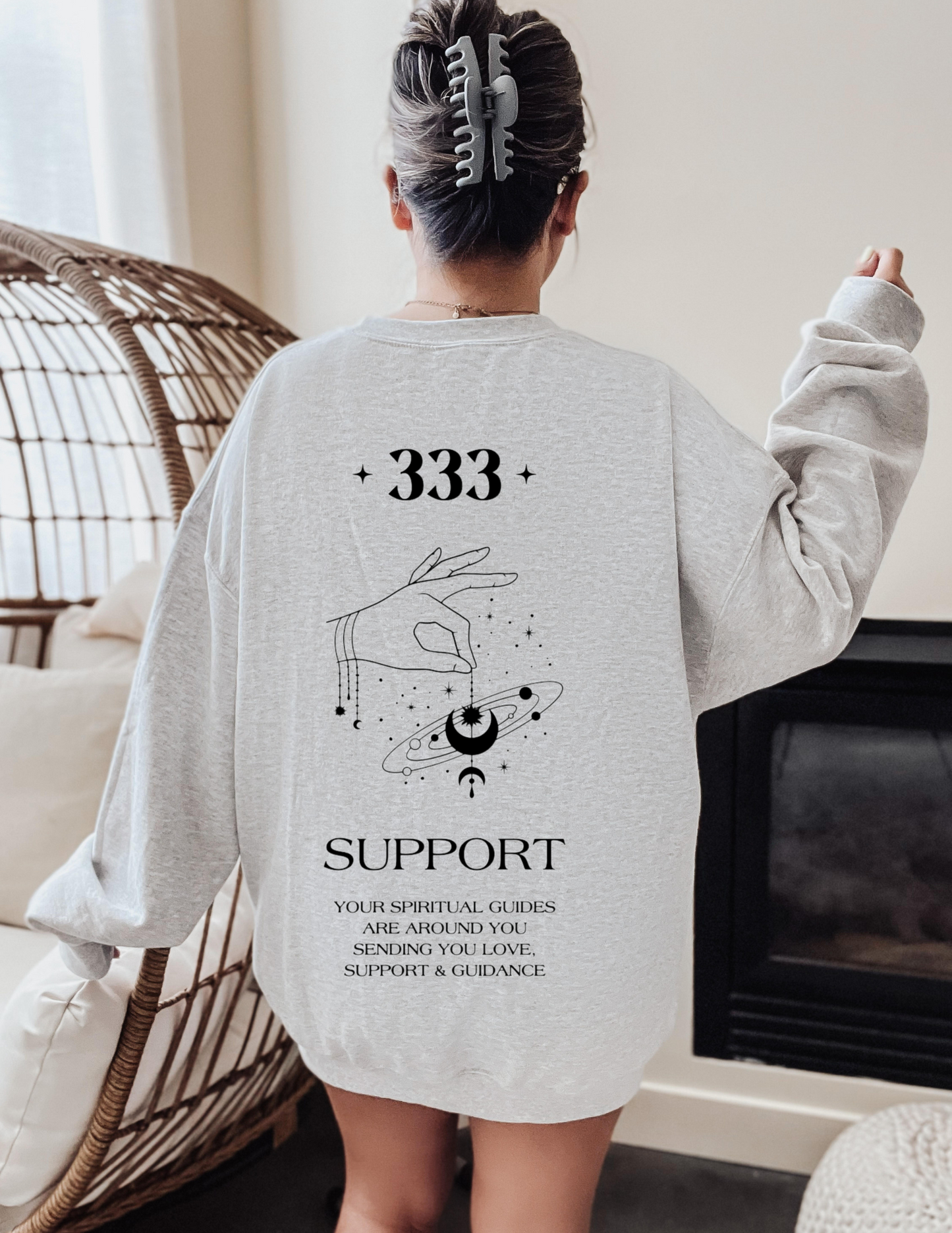 333 Angel Number Hand Crewneck