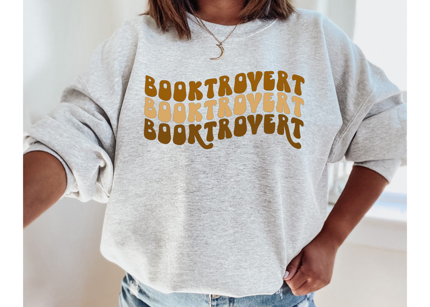 Booktrovert Brown Crewneck